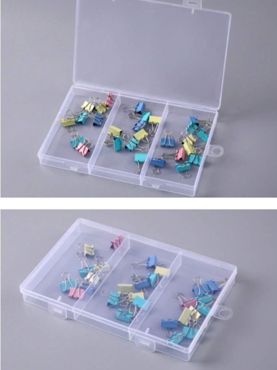 1pc Transparent Plastic PP 3-Compartment Rectangular Box With Lid, Fishing Tackle Parts, Jewelry, Tools, Fishing Accessories Packaging Storage Box, 3-Compartment Sewing Tools Storage Box, Transparent Plastic Electronic Components Accessories, Fishing Tackle Jewelry PP Box, Rectangular Box - Clear - View 1