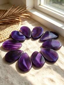 1/5/10 Pcs Irregular Agate Slices Natural Stone Slabs Rough Edge Healing Crystal Slice For DIY Pendant, Cup Coaster Home Decor Reiki Meditation Crafts - Purple - View 1