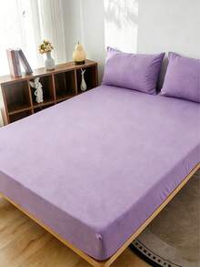 3 piezas Juego de ropa de cama suave y acogedor con textura cepillada en color verde oliva NOBR - Celeste - Ver 12