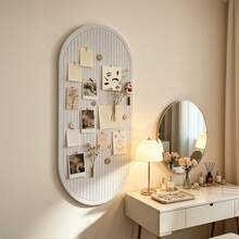 1Pc Self-Adhesive Textured Felt Wall Board – Peel & Stick, No Damage & Reusable | Holds Photos, Posters, Notes, Keys & Earrings | Subtle Ridge Design For Minimalist Wall Art – Perfect For Bedroom, Office, Dorm & Study - 1 Piece - View 1
