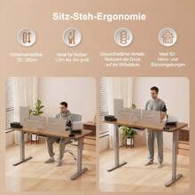 Devoko Electric Height-Adjustable Desk Frame, Dual-Motor Desk Frame, 72-120 Cm Height, 100 Kg Load Capacity, 25 Mm/S Lifting Speed, Compatible With Table Tops 110-200 Cm - 查看 9