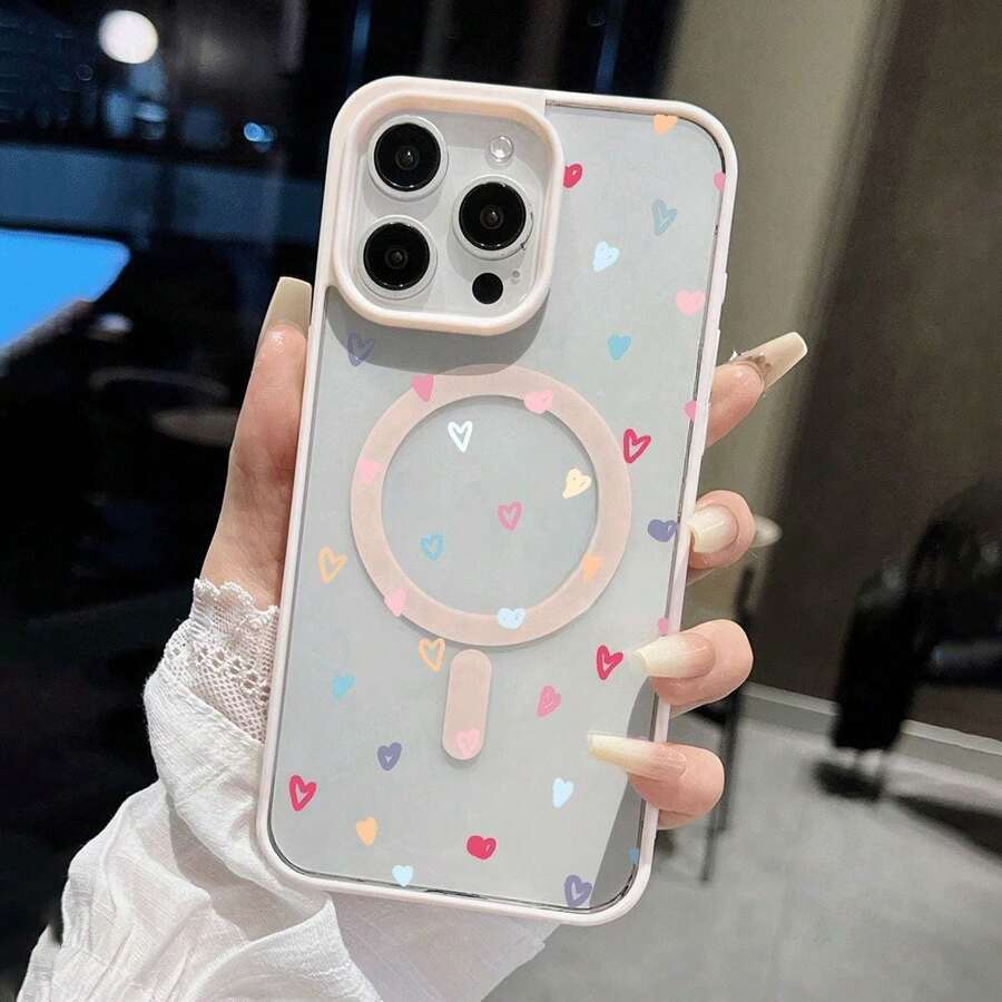 [24u Expédition depuis DE/FR/ES] [Expédition locale 24 heures] Étui de téléphone - 1 pièce Étui de téléphone magnétique Peinture 2D Convient pour Macaron Cœur peint à la main Étui de téléphone frais et facile pour iPhone 16 15 14 13 Promax Apple SE3 12 Mini 11 XS XR 8P Couverture souple anti-chute S24 S23 A55 A35 Pixel 9 8 7A Couverture complète Mignon de niche Non-Co - 1 pièce - Voir 1