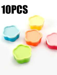 Multi-Color Mini Food Storage Containers, Rainbow Candy And Nut Storage Boxes, Petal-Shaped Lidded Storage Boxes/Fruit Plates, Stackable And Reusable Kitchen Spice And Jam Dishes, Back To School Gifts And Student Essentials - Multicolor - View 14