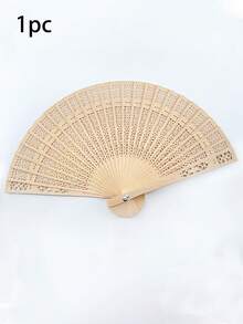 1/5/10/15件時尚木製摺扇 波希米亞風鏤空雕花手持扇 竹製輕便便攜 婚禮扇 可作拍照道具 女性畢業禮物與家居裝飾配件 適合夏季、海灘或旅行風格 (顏色) 隨機發貨 - 米色 - 查看 13