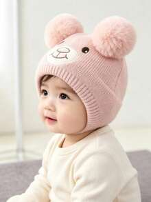 Gorro de punto con orejeras de dibujos animados lindos para niños unisex, otoño/invierno, gorro de lana para bebé y niño pequeño - Multicolor - Ver 5