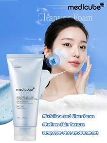 Medicube Zero Pore 膠囊潔面慕斯，日常溫和潔面乳，改善肌膚紋理，黑頭與毛孔護理，含 AHA、BHA 與 PHA 深層清潔，韓系保養，4.23 Oz - 零膠囊 - 查看 1