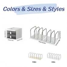 1pc Vertical Bookshelf, Detachable Desktop Storage Rack, For Home Office School Supplies, Back To School Gift - Multicolor - View 10