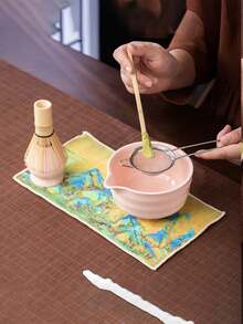 Kiln-Fired Matcha Tea Set, Includes Matcha Bowl, Matcha Whisk, Matcha Cup, Stirring Rod, Tea Spoon, Tea Bowl Set, Matcha Preparation Tools, Dessert And Beverage Making Tools, Japanese Style Gift Box, Matsudai Matcha Stirring Set, Matcha Lover Gift - Multicolor - View 8