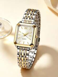 4pcs New Women's Square Watch Jewelry Set, Exquisite Gift, Couples, Mother's Day, Campus Life - Multicolor - View 5
