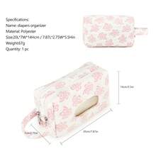 1pc Fresh Floral Double Layer Children's Handheld Storage Bag, Can Hold Wet Wipes, Hair Ties And Other Small Items, Double Layer Compartment For Organized Storage - Multicolor - View 6
