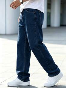 Men's Casual Slim Fit Skinny Jeans - Suitable For All Seasons - Navy Blue - View 6
