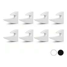 Kit 8 Suporte Tucano MDF 15mm Fixadores Invisíveis Para Prateleira Branco e Preto - Branco - Visão 10