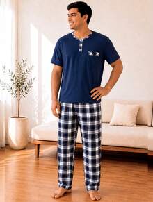 Men Loungewear Onepieces - Navy Blue - View 1