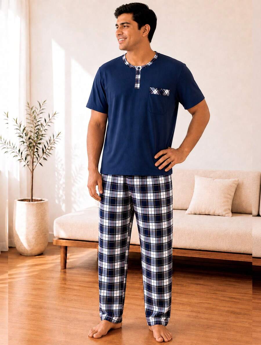 Men Loungewear Onepieces - Navy Blue - View 1