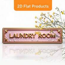 2D Flat Vintage Laundry Room Metal Sign - Pink And Gold Wall Decor With "Laundry" Text, Suitable For Home, Bar, Hotel And Holiday Celebrations, Laundry Room Decoration, Laundry Room Sign (Random Style) - A - View 3