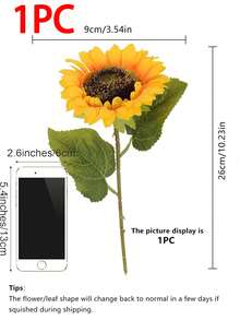 10pcs/5pcs/1pc Artificial Sunflowers, Perfect For Home Decor, Wedding, Party, Centerpiece, Bridal Bouquet, Table Setting, Wreath And Spring/Summer DIY Crafts. Summer, Autumn Wedding, Thanksgiving Decorations. Home And Party Decor - Multicolor - View 9