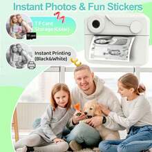 Children's Instant Print Camera Toy, Equipped With Dual 1080P HD Cameras, 1200mAh Battery, Two Printing Modes And Three Printing Densities, Perfect Gift For Kids, Suitable For Christmas And New Year - Multicolor - View 8