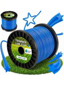 Star Trimmer Line 1.6 Mm * 15 M For Grass Trimmers And Brush Cutters, Five Point Nylon Cutting Line With Durable Wear Resistant Flexible Construction, High Performance Replacement Spool For Grass And Garden Maintenance - A - View 1