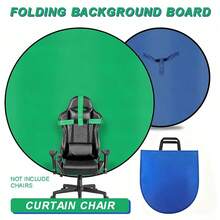 Chrisley 29.5/43.3 Inch Round Green & Blue Dual-Color Backdrop, Double-Sided Portable Photography Studio Background, Foldable Green Screen Chroma Key Panel For Live Streaming, Photography, Video Transmission, Gaming, Video Calls And Chatting - View 1