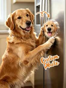 Personalized Custom Pet Acrylic Fridge Magnet, Custom Dog Cat Pet Portrait Fridge Magnet, Custom Transparent Acrylic Photo Fridge Magnet, Unique Custom Pet Memorial Keepsake Gift - Black - View 3