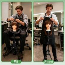 61 Inch Adjustable Wig Stand Tripod With Mannequin Head, Hair Cap, Elastic Band, T-Pin Tool Set, Suitable For Wig Styling, Production, Display, Beauty And Hairdressing Training, Halloween - View 7