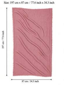 Selendang Wanita Plain Boho Klasik Kesukuan - Dusty Pink - View 2