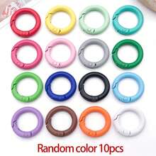 10/30/50pcs Metal Spring O-Ring Round Carabiner Key Ring Candy Color Quick Release Clip DIY Accessories For Keychain, Bag, Handbag - Multicolor - View 23