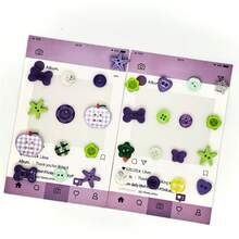 8/15/20/25/35/40/45/55/60/65Pcs/Box Purple Resin Buttons, Assorted Shapes Random Styles, Apple, Star, Flower, 2-Hole 4-Hole Sewing Buttons, Suitable For Clothing, Scrapbooking, Handmade DIY - Multiple Styles - View 4