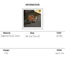 KMT 1pc Copper Inlaid Artificial Zirconia Vintage Maple Leaf Open Ring For Women, Luxury Leaf Design Adjustable Ring, Heavy Craft Fallen Leaf Design Hand Accessory, Atmospheric Outfit Accessory, Thanksgiving, Birthday, Daily, Date Women's Jewelry - Maple Leaf - View 6