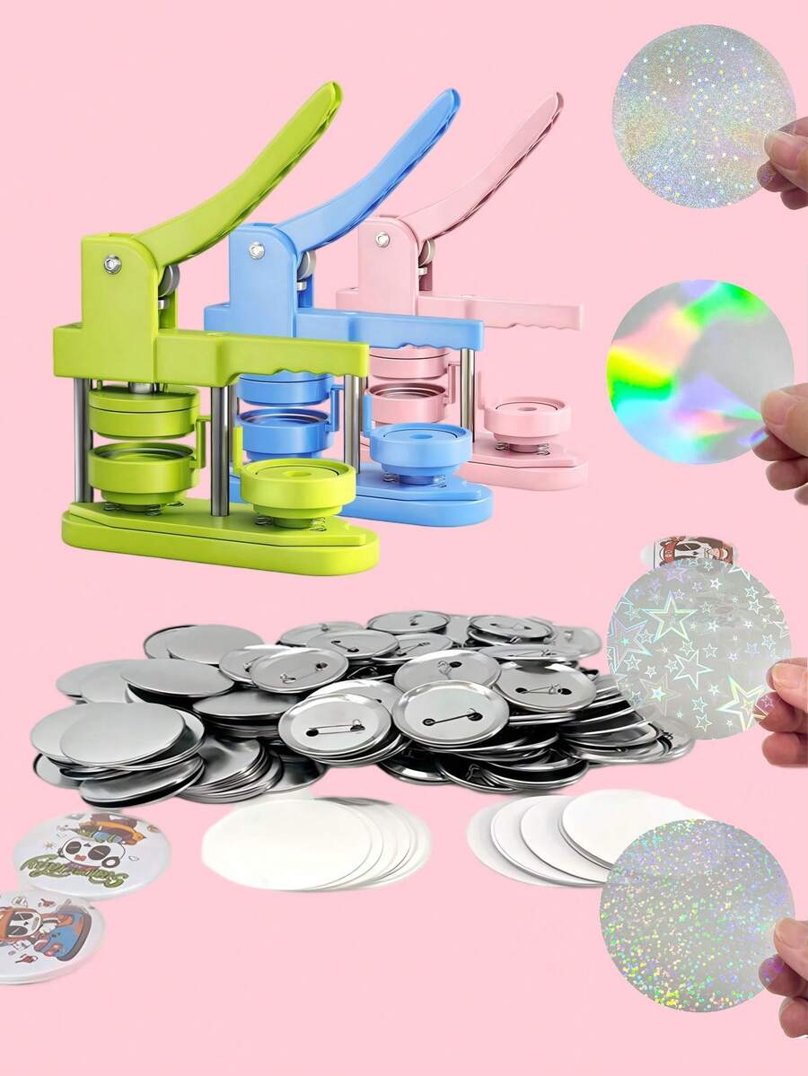 1pc 58mm Badge Making Punch Set, DIY Button Maker, Portable Multi-Function Handmade Tool, Suitable For Fridge Magnets, Keychains, Brooches, Halloween Christmas DIY Crafts And Gifts, No Installation Required