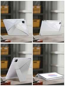1件 天藍色波點平板電腦保護殼，適用於 iPad Mini6/7/Air/Air2/9.7/10.2/10.5/10.9 (Air4-Air8)/Pro 11/10th Gen/A16/Pro 11 2024，彩繪圖案平板保護殼配透明壓克力背殼，絲綢質感 8 角支架，自動休眠/喚醒，內置筆槽，不含筆，部分機型附相機框 - 彩色 - 查看 8