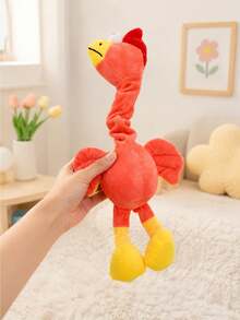 Stretchable Neck Chicken Plush Doll, Funny Squeaky Twistable Bird Plush Doll, Soft Colorful Cartoon Animal Plush Doll, Interactive Stress Relief Doll, Creative Adjustable Long Neck Rooster Plush Decoration - Multicolor - View 7