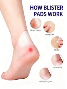 Almofadas Anti-Fricção para Sapatos de Salto Alto, Adesivos Anti-Fricção para os Pés, Adesivos Anti-Fricção de Hidrogel para os Pés, Máscaras para os Pés, Curativos de Hidrogel Embalados Individualmente, Almofadas Anti-Fricção para o Calcanhar, Adesivos para os Pés com Camada de Isolamento Térmico, Adesivos para o Calcanhar para Mulheres, Adesivos para Bolhas, Almofadas de Gel Invisíveis Anti-Fricção para Sapatos de Salto Alto, Adesivos Anti-Fricção Transparentes para o Calcanhar de Sapatos de Couro - adesivo anti-desgaste - Visão 2