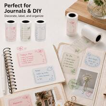 53mm Transparent Color Thermal Sticker Paper, 2.24" Clear Blue Green Black Film Tape For Kitchen Labels, Pantry Jars, DIY Coloring Printouts, Photo Prints, Compatible With Most Mini Portable Printers, Sticker Tape Only - View 10