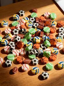 80 PCS Mini Ball Erasers, Football And Baseball Erasers, Back To School, First Day Of School - Multicolor - View 4