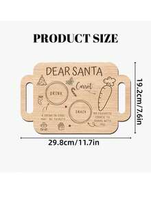 1件裝「Dear Santa」木製字母托盤，適用於派對桌面裝飾、節日桌面收納、放置信件、留言板、放置飲品、主題派對佈置 - 彩色 - 查看 3