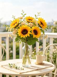 10pcs/5pcs/1pc Artificial Sunflowers, Perfect For Home Decor, Wedding, Party, Centerpiece, Bridal Bouquet, Table Setting, Wreath And Spring/Summer DIY Crafts. Summer, Autumn Wedding, Thanksgiving Decorations. Home And Party Decor - Multicolor - View 7
