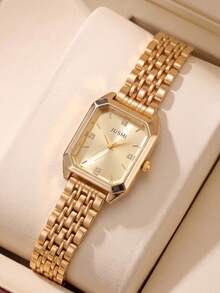 Women's Luxury Rhinestone Quartz Watch Oval Dial Two Tone Wristwatch Jewelry Gift For Her Christmas Birthday - Silver - View 21