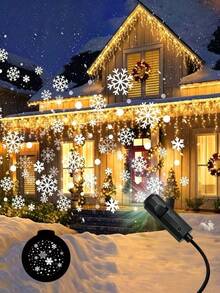 1pc Halloween/Christmas Projection Light, 360° Rotating USB LED Light, No Battery Included, Projecting Snowflake Pattern, Suitable For Bedside Table, Bedroom, Living Room, Ceiling, Wall Decoration, Halloween/Christmas - Black - View 5