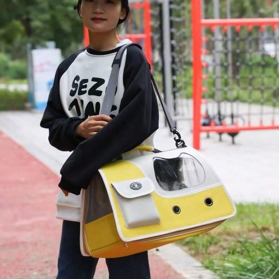 貓狗寵物攜帶包，可攜式手提寵物背包，透氣車用貓床，大容量斜跨旅行包，適用汽車與摩托車，通風減壓寵物運輸袋