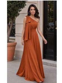 Women Dresses - Burnt Orange - View 4