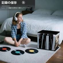 レコード 収納 金属＆木製 レコードラック ヴァイナルレコードホルダー 80 枚収納可能 3 コンパートメント レコードスタンド レコードプレイヤースタンド 雑誌・本・ファイル・アルバム収納兼用 レコード棚 cd 飾り対応 (ブラック) - 黒 - チェックする 7