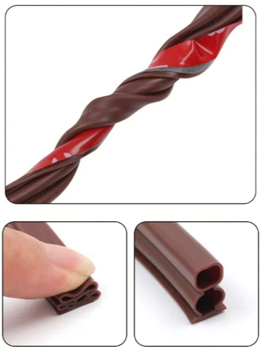 6m/Roll Door Gap Sealing Strip, Wear-Resistant Soundproof Anti-Collision Sealing Tape, Waterproof, Insect-Proof, Dust-Proof, Wind-Proof, Self-Adhesive Door And Window Sealing Strip, Rubber-Based Sealing Strip For Soundproofing And Anti-Collision, Used To Fill Gaps And Reduce Noise - Multi-color - View 1