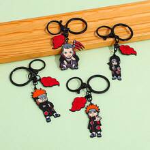 Naruto Akatsuki Metal Enamel Keychain Itachi Pain Deidara Hidan Chibi Figure Red Cloud Pendant Key Ring Backpack Charm Anime Fan Cosplay Gift - Multicolor - View 6