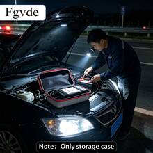 【便攜式汽車跳接啟動器收納盒】耐用便攜 EVA 汽車跳接啟動器收納盒 | 防震收納盒附網袋，緊湊式緊急工具隔層，可收納跳接啟動器、電池、螺絲起子等，適合路邊緊急情況、維修技師、DIY 愛好者，輕量堅固結構，適用於汽車跳接啟動器收納 - 灰色 - 查看 4