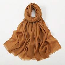 1PC New Minimalist Fashion Classic Versatile Sun Protection Soft Skin-Friendly Suitable For Daily Wear Multi-Function Polyester Material Bamboo Knot Pattern Tassel Rectangular Women's Scarf Headscarf Shawl Hijab Islamic Scarf Women Winter Scarf - Multicolor - View 15