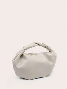 1pc Women's Ruched Cloud Handbag, Minimalist Fashion Lightweight, Suitable For Outings And Shopping - Apricot - View 2