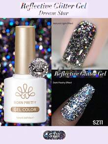 BORN PRETTY 10ml 反光亮片凝膠 金色 持久可卸除 UV LED 凝膠，適用於居家與美甲沙龍 - 彩色 - 查看 13