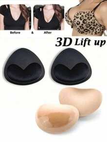 2 buah bantalan payudara tebal 6cm, cocok untuk payudara kecil, dapat dilepas dan dicuci, bantalan bra push-up yang dapat dimasukkan. - MultiWarna - View 1