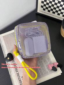 Mini Macaron Color Multi-Function Mesh Storage Bag, Cute Wallet Design, Portable Makeup Bag, Zipper Tissue Storage Bag, Girls Sanitary Pad Storage Bag, Suitable For Home, Travel And School - Multicolor - View 13